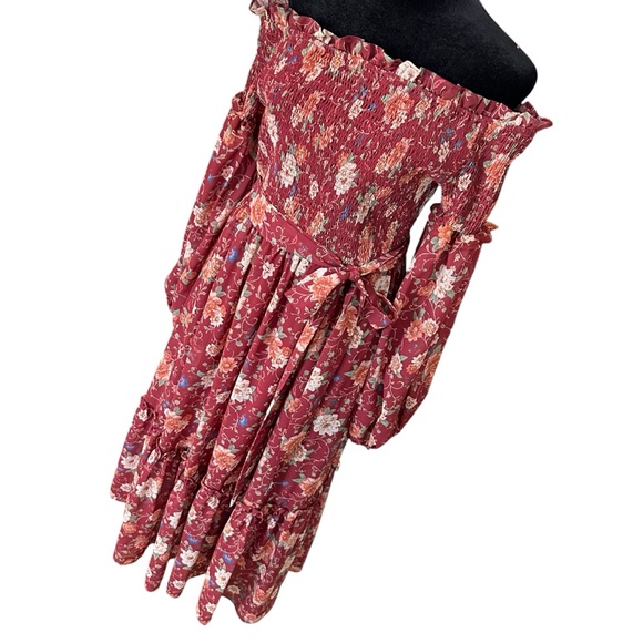 NWT Baltic Born Floral Smocked Midi Dress | Balloon Sleeves | Fall | 1X X-Large - Picture 5 of 16